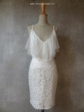  Top plumetis + jupe en dentelle